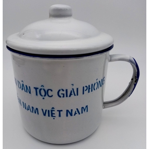 603 - Vietnam War Era Vietcong Rice Cup Dated 1968 (Enamel).