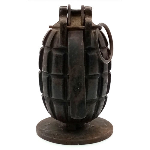 190 - WW1 British N° 23 Mills Rifle Grenade with 1918 Dated Gas Check Plate.