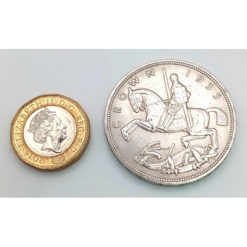 679 - A Clean Condition 1935 Rocking Horse Crown Coin.