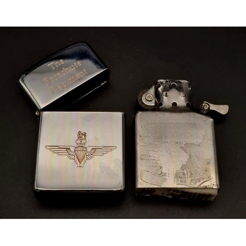 860 - 4 x Windproof Lighters with Special Forces Logos.