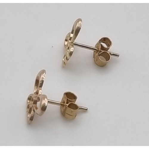 659 - 9K YG BUTTERFLY STUD EARRINGS 0.5G