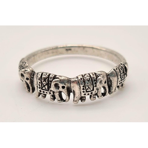 715 - STERLING SILVER ELEPHANT RING 2.2G SIZE N, STERLING SILVER CELTIC DROP PENDANT 1.7G, CRYSTAL SET CRO... 