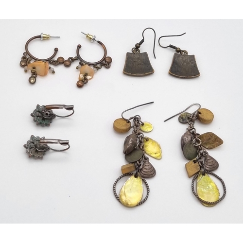 803 - SELECTION OF 10 PAIRS OF DROP EARRINGS.