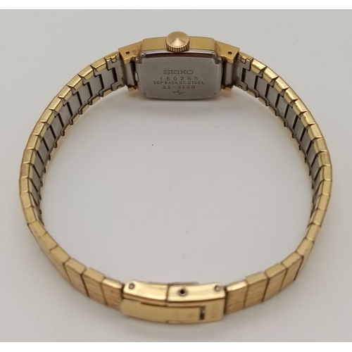 1129 - Three Vintage Gold Plated Ladies Watches. Including: A Limit, Rotary and a Seiko. All mechanical mov... 