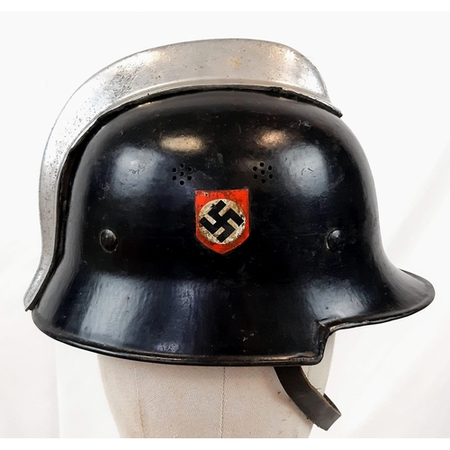 181 - WW2 German Fire Helmet and Liner.