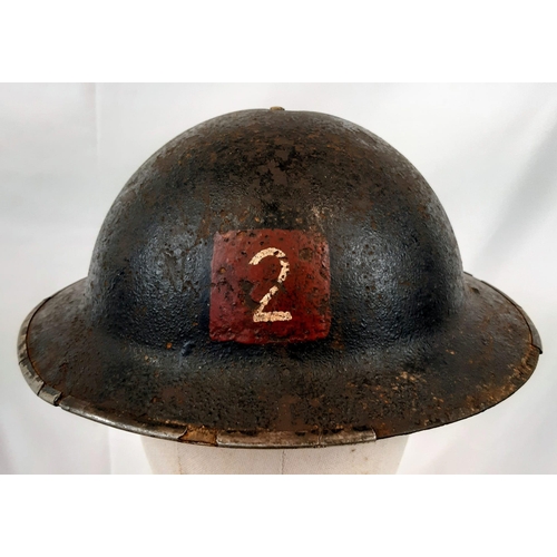 435 - WW2 British N.F.S. Helmet National Fire Service Region 2 for Middlesbrough Unusual Hand Painted Deca... 