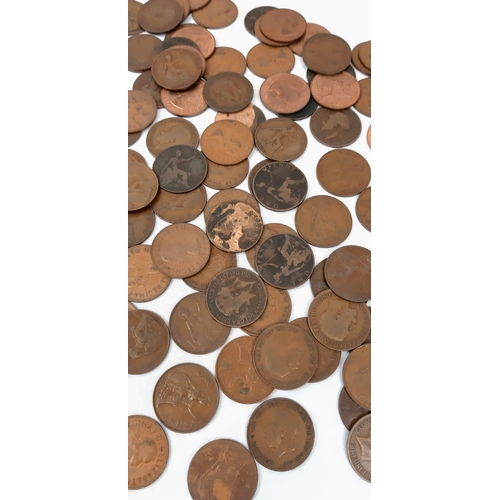 778 - A Parcel of 190 English Pennies dating from 1873 to the 1960’s including 9 World War 2 Period and 16... 