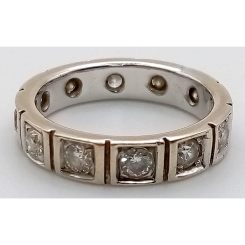 171 - An 18K White Gold Eternity Diamond Ring. 0.48ct of round cut diamonds. Size K. 4.7g total weight. Re... 