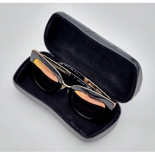 384 - A Pair of Chanel Gilded Sunglasses - Comes in original Chanel case. Ref: 9803