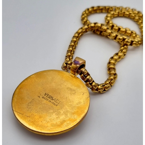 438 - A Gold Plated Versace Statement Necklace and Pendant.
Comes in original Versace presentation case. 6... 