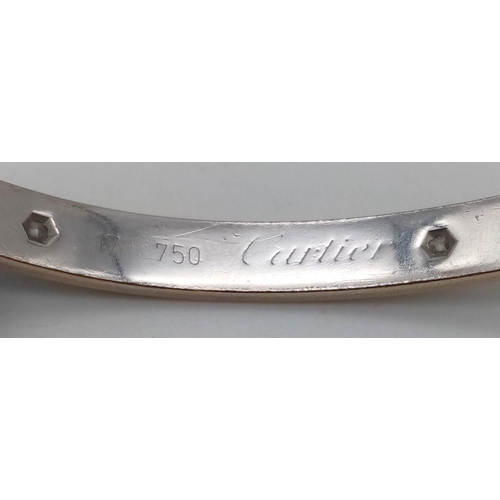 57 - A Cartier 18K White Gold and Diamond Love Bracelet. 27.09g total weight. Comes with original certifi... 