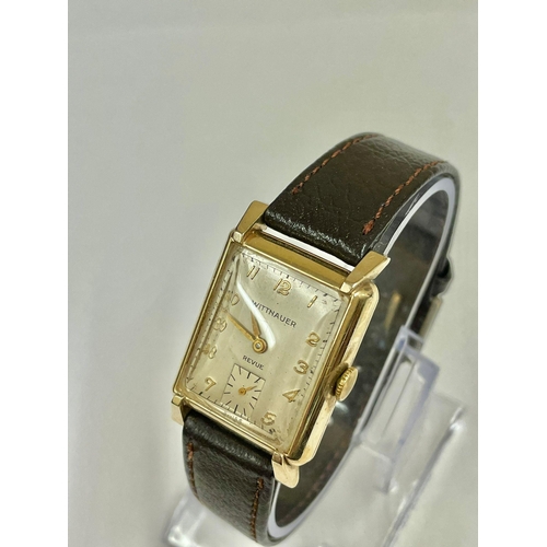 548 - Vintage gents 10k gold filled Wittnauer wristwatch Working