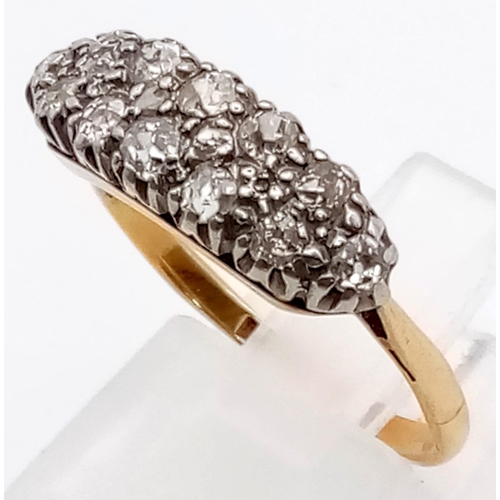 26 - An 18 K yellow gold, vintage, diamond (0.60 carats) ring. Ring size: P, weight: 2.6 g.