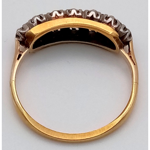 26 - An 18 K yellow gold, vintage, diamond (0.60 carats) ring. Ring size: P, weight: 2.6 g.