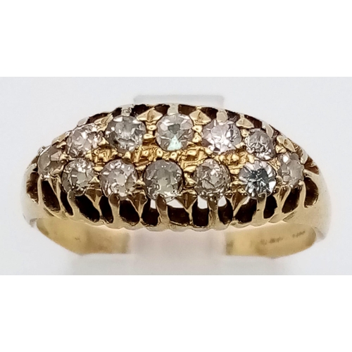 405 - Vintage 18k yellow gold diamond ring, 0.40ct, size P, 3.3 grams