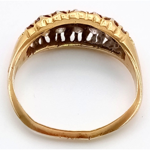 405 - Vintage 18k yellow gold diamond ring, 0.40ct, size P, 3.3 grams