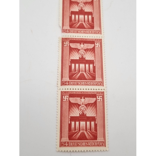 887 - 43 Authentic WW2 Period Third Reich Postage Stamps including 32 Adolph Hitler and 11 Third Reich Eag... 