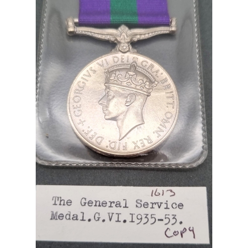 901 - A Collection of 6 Vintage Retrospective Copies of Military General Service Medals Comprising; Genera... 