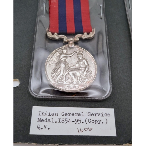 915 - A Collection of 3 Vintage Retrospective Copies of Indian Military General
Service Medals Comprising;... 