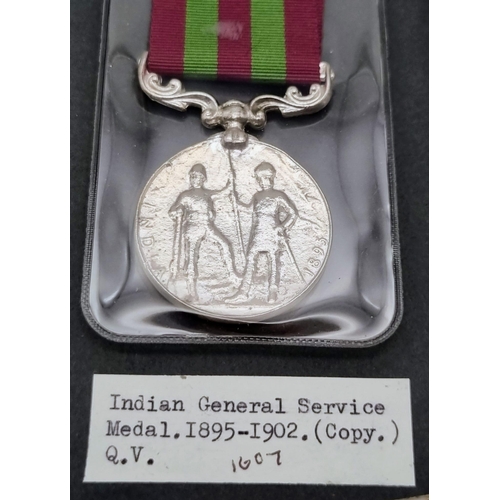 915 - A Collection of 3 Vintage Retrospective Copies of Indian Military General
Service Medals Comprising;... 