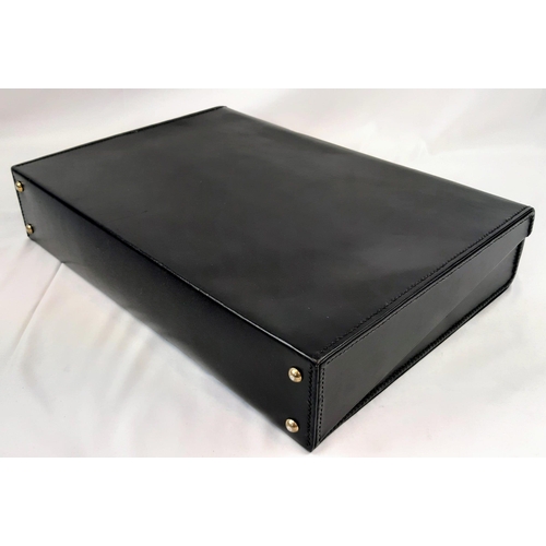 761 - A Simpson of London Black Leather Attaché Case. Unused but some small signs of shop wear and tear. 1... 