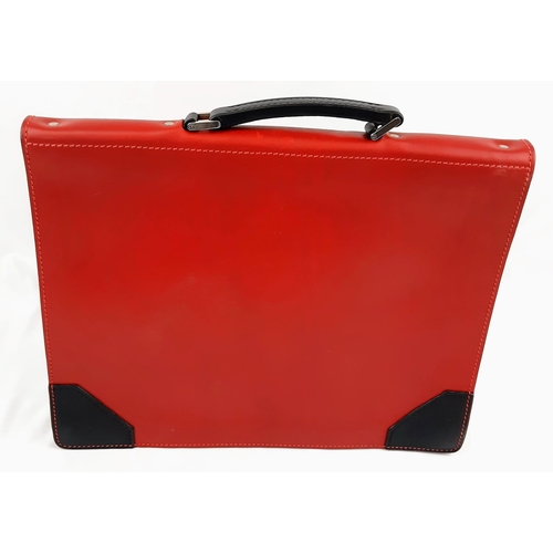 781 - A Simpson of London Red Calf Leather Document Case. Unused, but some small signs of shop wear and te... 