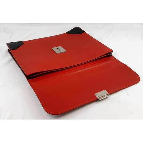 781 - A Simpson of London Red Calf Leather Document Case. Unused, but some small signs of shop wear and te... 