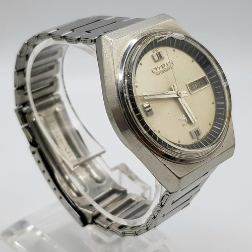 A Vintage Citizen Automatic Gents Watch. Stainless steel strap and case ...