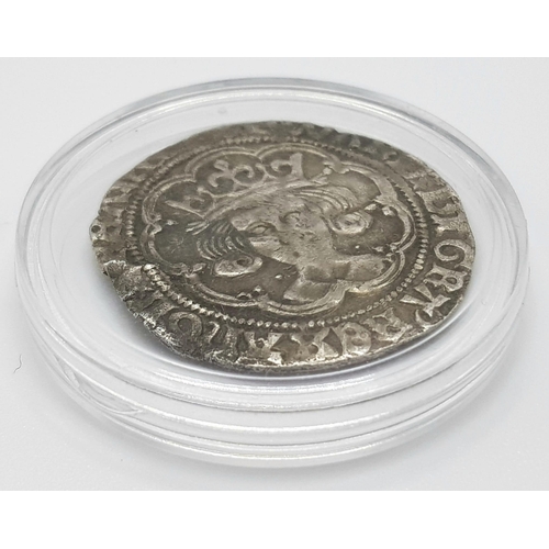 108 - An Edward IV Hammered Silver Groat Coin. Second reign 1471-83. London mint. Please see photos for co... 