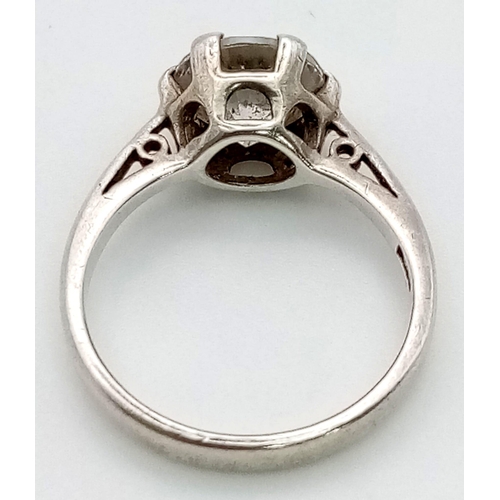 114 - A sterling silver solitaire ring with a cubic zirconium, ring size: K, weight: 2.8 g AND a pair if s... 