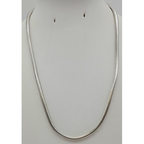 556 - Sterling silver snake chain, 46cm in length, 36 grams total weight