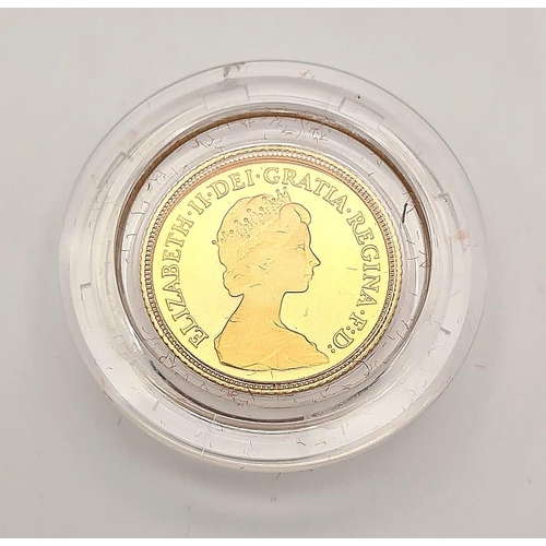 115 - A 1980 Proof 22K Gold Half Sovereign Coin. Comes in original Royal Mint presentation case with COA.