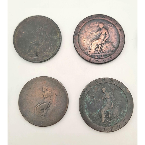 45 - A Small Collection Of 12 Georgian Copper Coins - Please see photos for finer details and conditions.