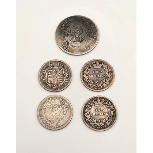 604 - A Small Collection of 10 Silver William IV and George III Silver Coins. Please see photos for finer ... 