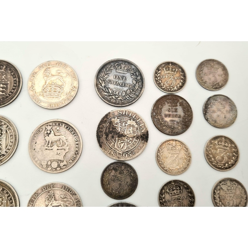 620 - A Collection of 41 Pre 1920 Silver Edward VII and Queen Victoria Coins. Please see photos for finer ... 