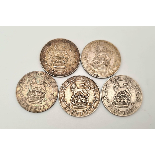 614 - A Collection of 31 Pre 1920 Silver George V Coins. Please see photos for finer details and condition... 