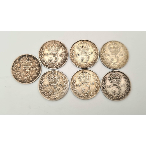 614 - A Collection of 31 Pre 1920 Silver George V Coins. Please see photos for finer details and condition... 