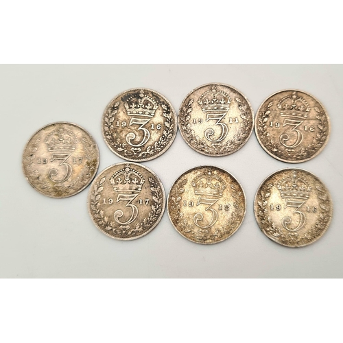 614 - A Collection of 31 Pre 1920 Silver George V Coins. Please see photos for finer details and condition... 