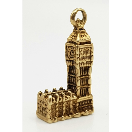 94 - A 9 K yellow gold BIG BEN pendant/charm, weight: 3.1 g.