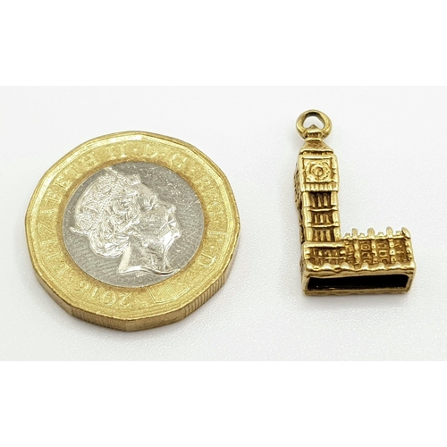 94 - A 9 K yellow gold BIG BEN pendant/charm, weight: 3.1 g.