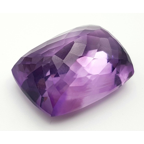 459 - 41.57ct Cushion Shaped Bolivian Amethyst AAA Grade Deluxe Quality Certified.