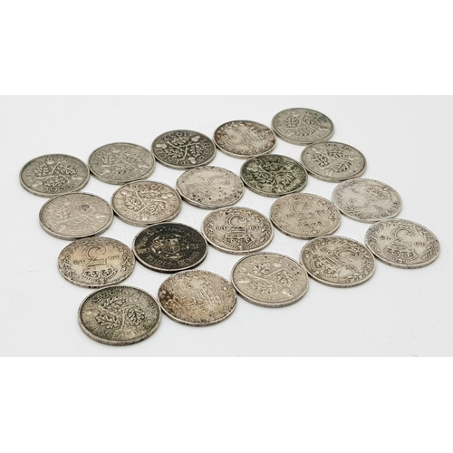 893 - 10 x Threepence Silver Pieces. Please see photos for finer details and conditions.