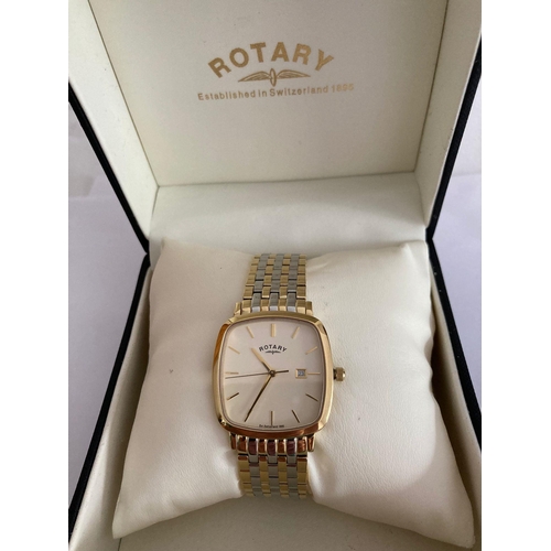 90 - Gentlemans ROTARY GOLD PLATED WINDSOR  wristwatch. Square face model having sweeping second hand and... 