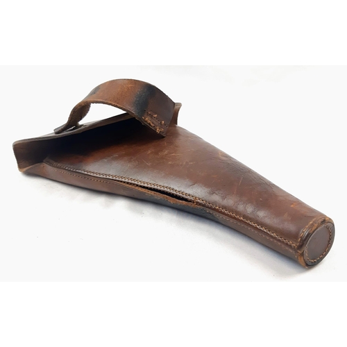 1024 - Military leather gun case. 20cm x 18cm