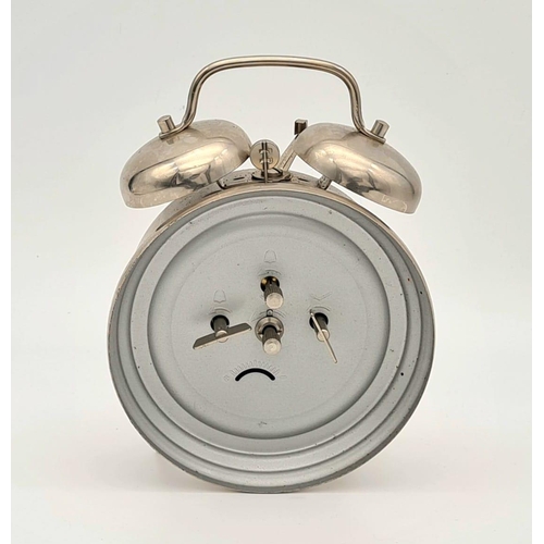 597 - For the Person Never on Time - An Ish Double-Bell Alarm Clock. In working order.