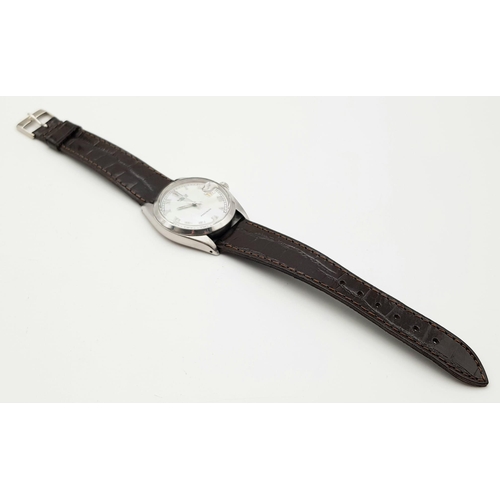 9 - A Vintage Rolex Oysterdate Precision Unisex Watch. Brown leather strap. Stainless steel case - 34mm.... 