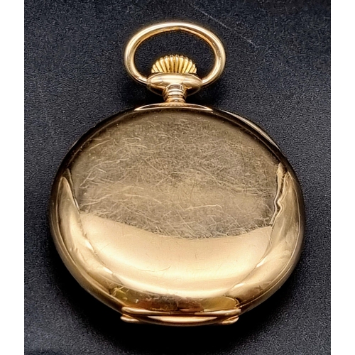 655 - A Vintage 14K Gold Patek Phillipe Pocket Watch. Top winder. White dial with sub second dial. 87g tot... 