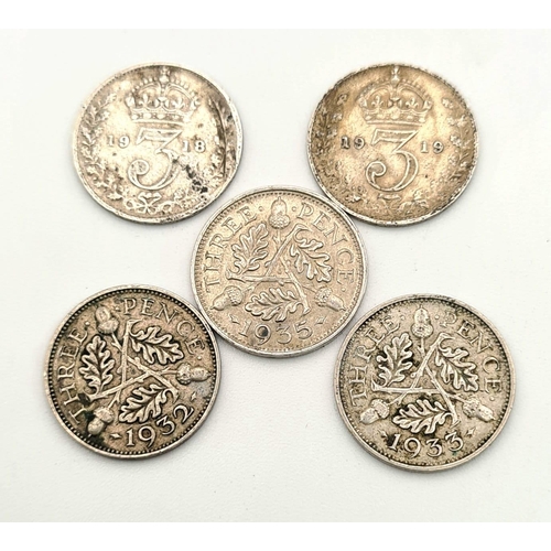 471 - 20 x Threepence Silver Pieces. Please see photos for finer details and conditions.