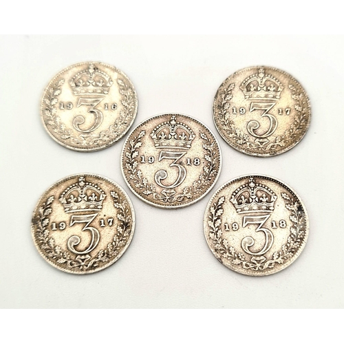 471 - 20 x Threepence Silver Pieces. Please see photos for finer details and conditions.