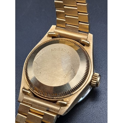 623 - An 18K Gold Rolex Diamond Oyster Perpetual Datejust Ladies Watch. 18k gold strap and case - 26mm. Di... 